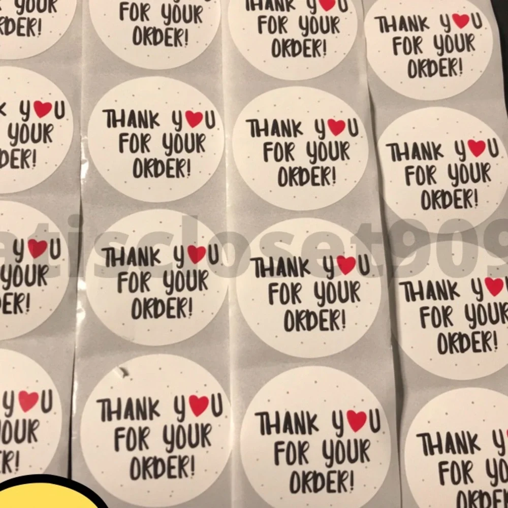 200 thank you for your order stickers size 1”